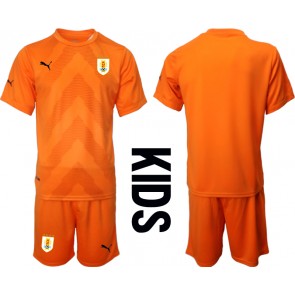 Uruguay Goalkeeper Replica Away Stadium Kit for Kids World Cup 2022 Short Sleeve (+ pants)